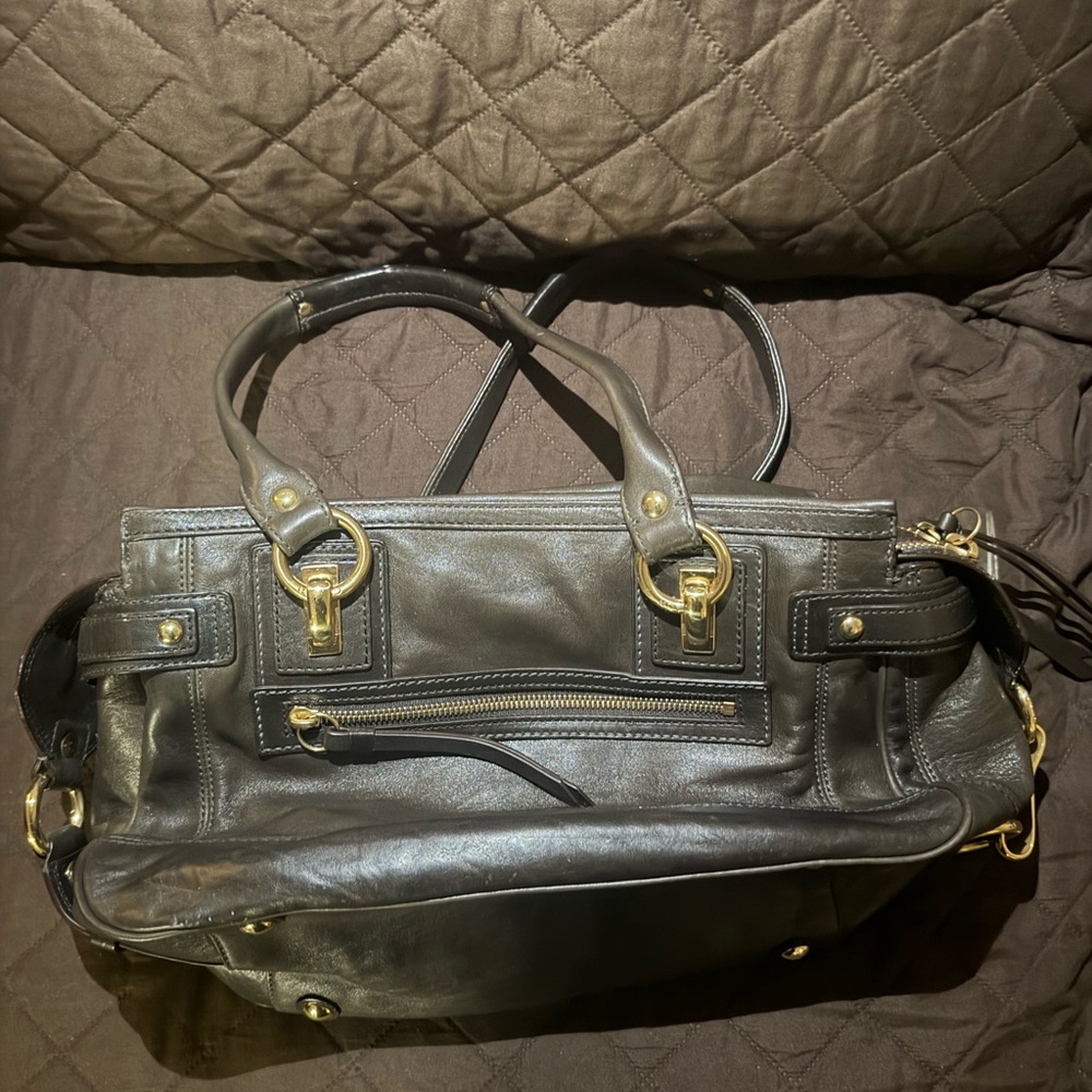 Coach Black Leather Shoulder Bag - Picture 7 of 13